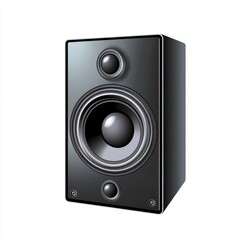 Fototapeta premium A sleek black speaker showcasing modern design and powerful audio capabilities.