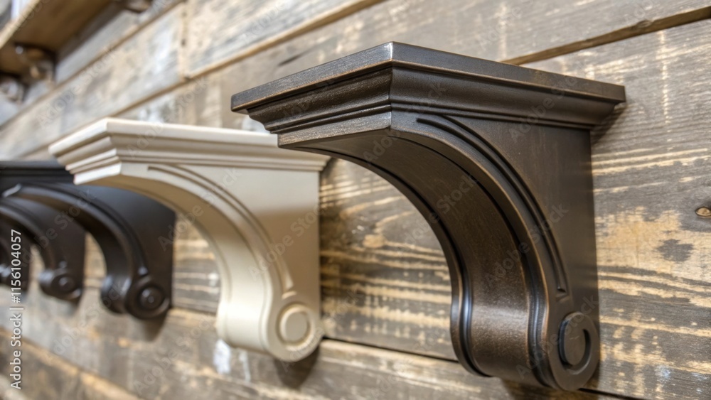 Poster closeup of the wallmounted brackets elegant curvature revealing smooth edges and a polished surface 