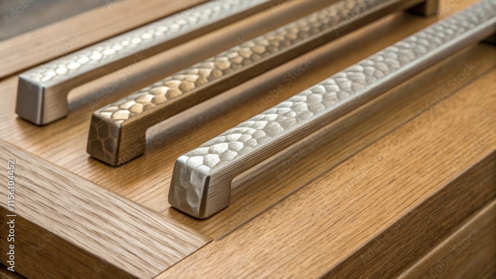 Aufkleber close details of a series of recessed handles with a unique textured surface finish showcasing the i