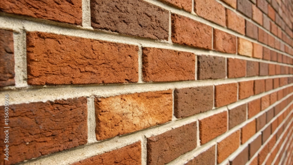 Poster a tight shot capturing the horizontal layers of brick where the intricate textures of the individual