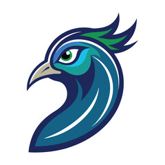 Peacock head mascot logo art illustration