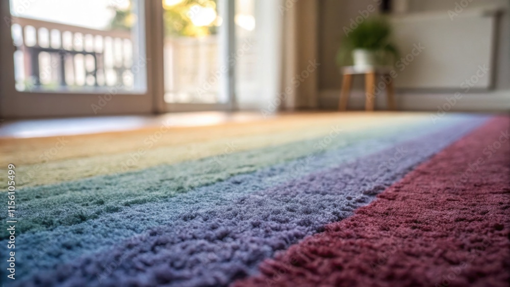 Aufkleber A softfocus image highlights the color gradient of the carpet where deep tones transition gently into lighter shades offering a serene look appealing to the eye.