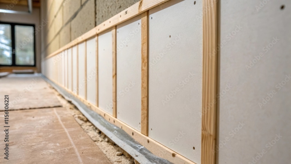 Aufkleber an upclose view of a section of the accent wall with some panels securely attached showcasing visibl