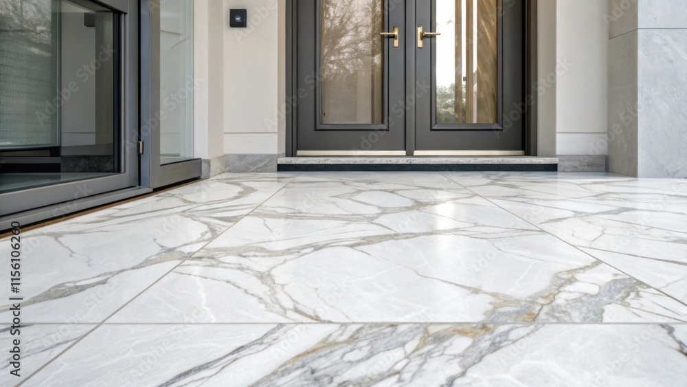 Aufkleber an upclose shot of a marbleinspired porcelain tile highlighting the intricate ing in soft grays and 