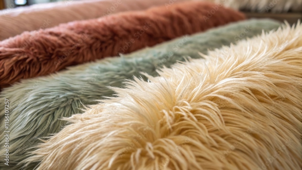 Poster a narrow focus on the plush fibers each glimmering as light hits them at different angles providing 
