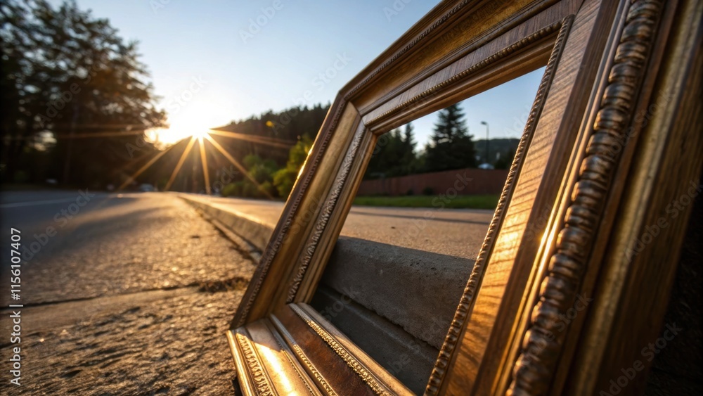 Poster An angled shot capturing the frames depth showcasing its dimensionality and the interplay of light across its surfaces as it catches the sun.