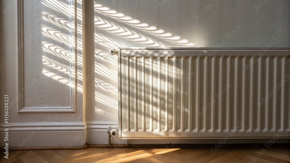 Aufkleber A focus on the front of the radiator reveals a gently rippled pattern that catches the light creating a dynamic visual effect while the surrounding wall remains unblemished