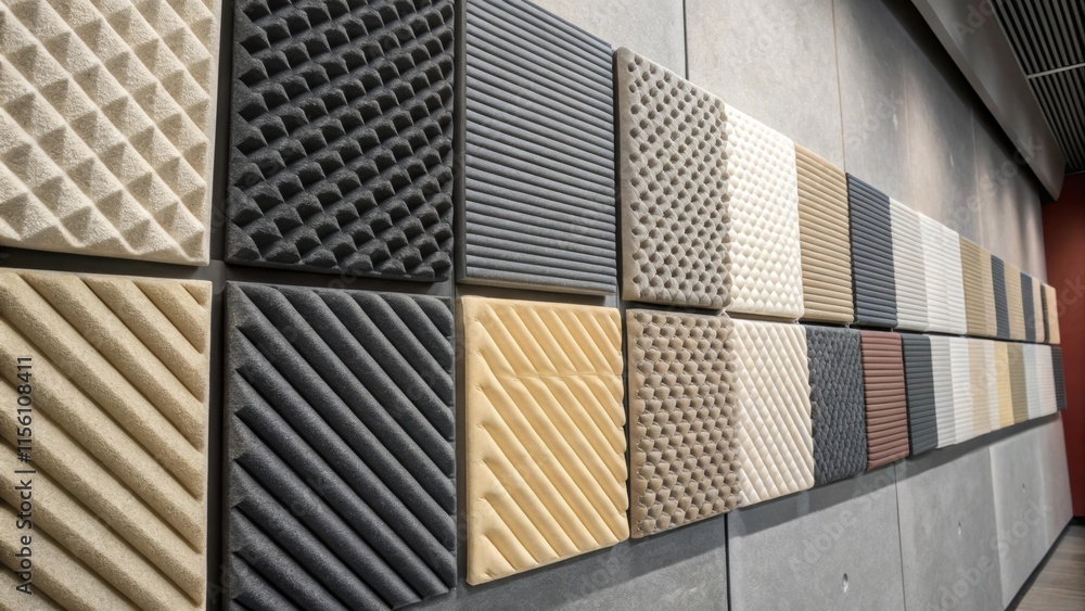 Aufkleber A dynamic closeup of multitoned sound panels their surface displaying an array of textures from smooth to ribbed contributing to a contemporary urban feel.