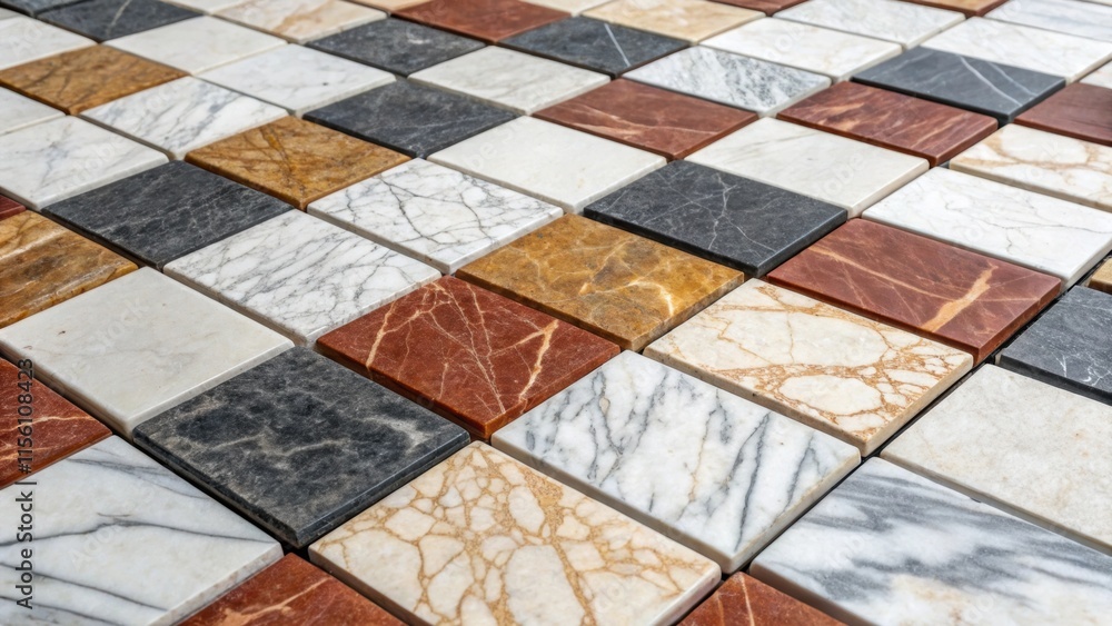 Aufkleber A dynamic arrangement of marble tiles with contrasting colors each tiles polish accentuating its unique markings creating a captivating mosaiclike effect.