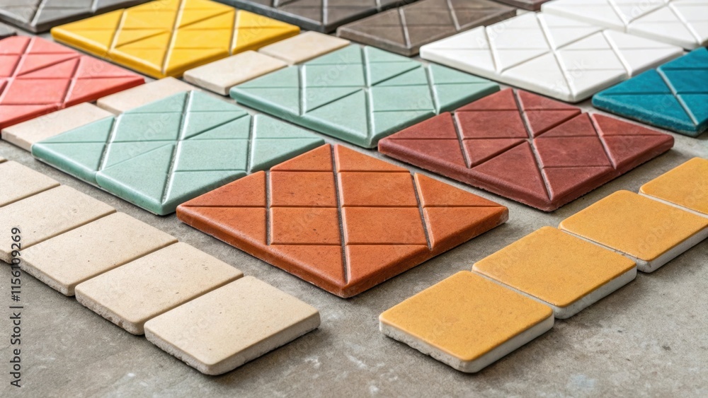 Aufkleber A collection of tile spacers tered around their bright colors contrasting against the backdrop of earthy tones each one hinting at precision in design.