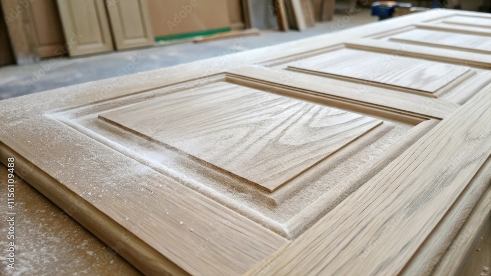 Fototapete a closeup view of the doors raw wood showcasing subtle texture and character beneath a thin layer of