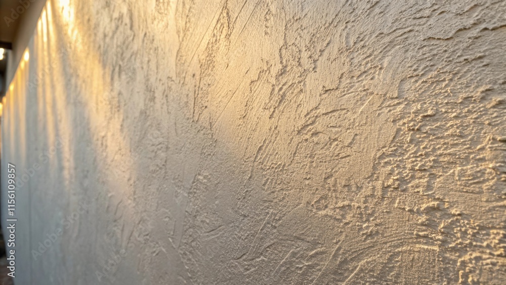 Leinwandbilder a closeup of the wall texture under bright light showing a few faint brush strokes of primer that re
