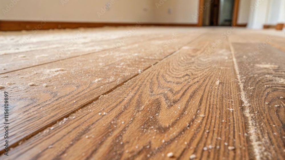 Aufkleber a closeup of the texture of the newly laid subfloor revealing the rich wood grain patterns and the s