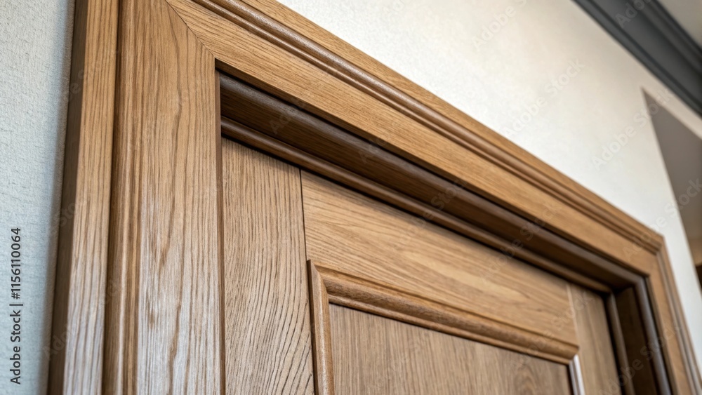 Aufkleber a closeup of the doors edge where the frame neatly interfaces with the wall showcasing the flawless 
