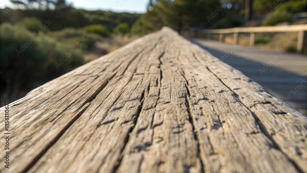 Aufkleber A closeup of a beams rough surface adorned with tiny grooves and patterns inviting interaction and sparking curiosity about the materials story.