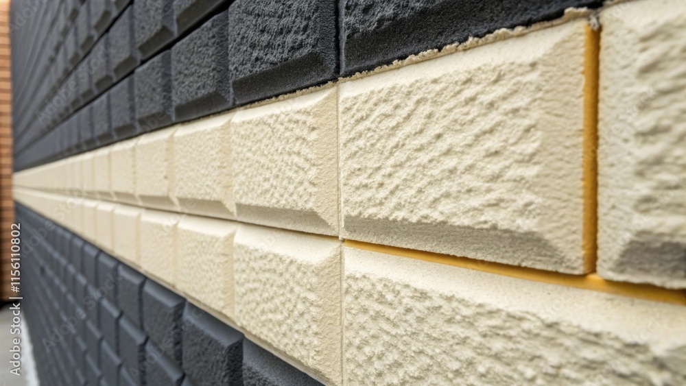 Poster a closeup angle capturing the adhesive textures where the soundproofing foam meets the wall revealin