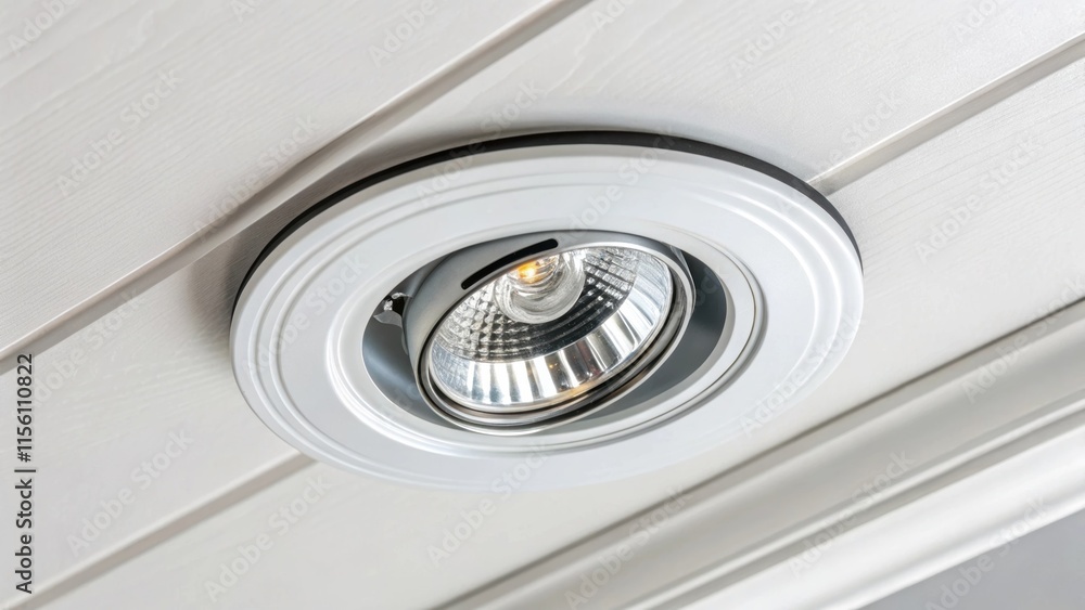 Aufkleber A close perspective on a recessed light with adjustable angles showing the flexibility and modernity of its design against the crisp ceiling backdrop.