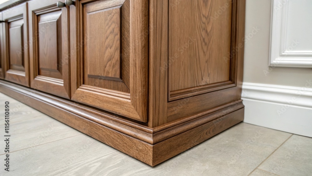 Poster a close inspection of the frame of a base cabinet showcasing the precision of the edges and the invi
