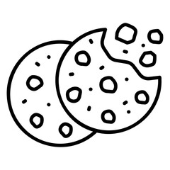 Illustration of Cookies Line Icon Design