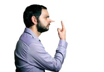 Funny man with big nose