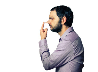 Funny man with big nose