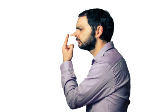 Funny man with big nose