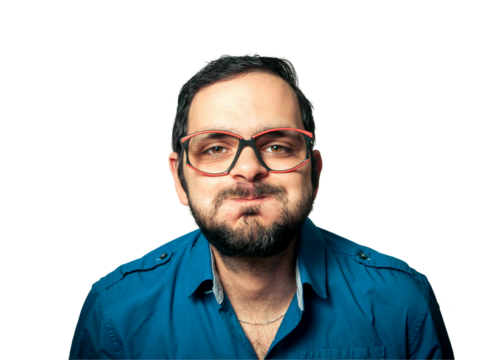 Funny geek man portrait
