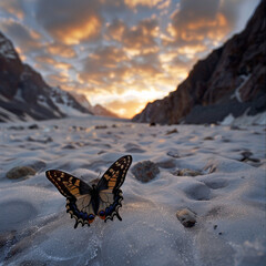 Obraz premium butterfly on the ground