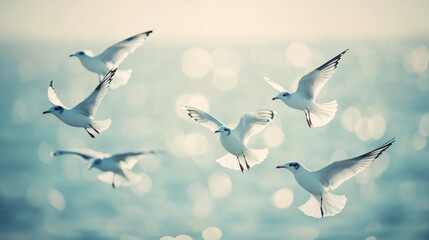 Obraz premium Serene Interaction in Coastal Wildlife Scene