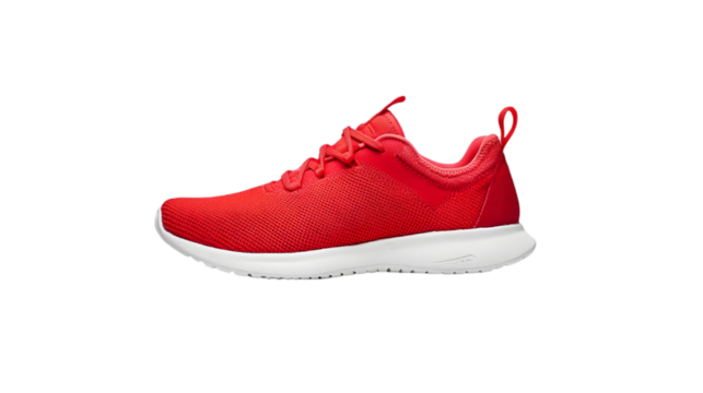 Red Knit Sneakers  Athletic Shoes  Sporty Footwear  Running Shoes  Comfortable Trainers  C