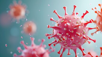 Detailed view of virus cells on a light backdrop, showcasing their unique structures and intricate designs.