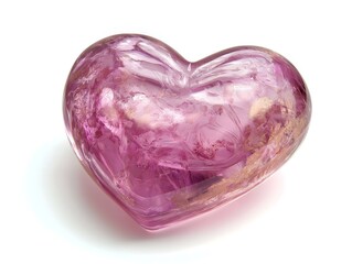 a heart-shaped pink gemstone with a textured surface and subtle color variations, creating a natural and visually appealing image perfect for jewelry or home decor