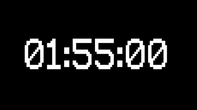 2 minute countdown timer with white digital timer suitable for time management concepts, schedules, and deadlines, blogs, or social media posts