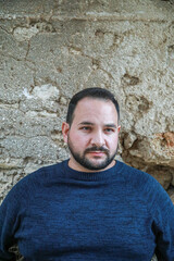 Fototapeta premium Expression Of A Man Waiting The Friend 