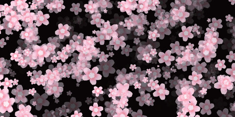 和柄　年賀状　桜　背景