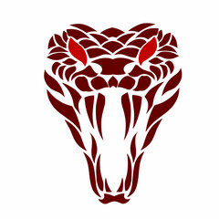 vector illustration graphic design tribal art abstract tattoo red snake head