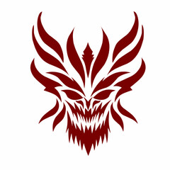 illustration vector graphic of tribal art design devil head face tattoo