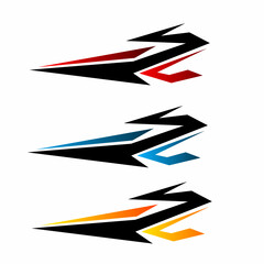 Fototapeta premium Illustration vector graphic set of abstract design decal stickers for cars