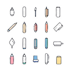 Colorful Icons Set of Writing – Vibrant and Creative Writing Icons, Modern Vector Art for Design Projects
