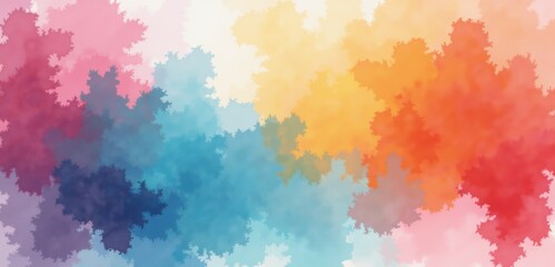 Fototapeta premium Abstract watercolor splashes in vibrant hues create a lively and colorful background, perfect for creative projects, marketing materials, or artistic displays.