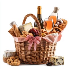 Naklejka premium A gift hamper for birthdays and anniversaries, shown on a transparent background