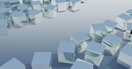 Cube Background 3D Cartoon Render