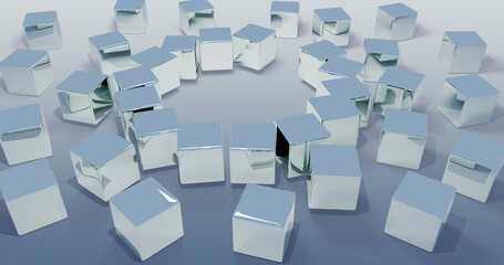 Cube Background 3D Cartoon Render