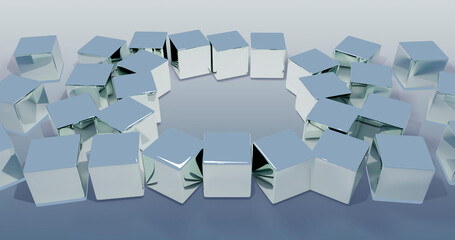 Cube Background 3D Cartoon Render