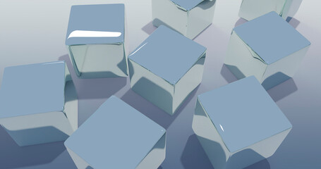 Cube Background 3D Cartoon Render