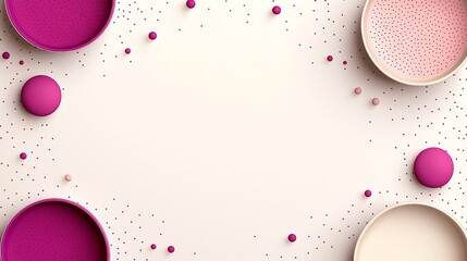 Hand-drawn Scandinavian scribbles in a dynamic frame, pastel circles in soothing tones, playful design for kid invitations