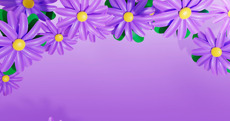 Daisy Background 3D Cartoon Render
