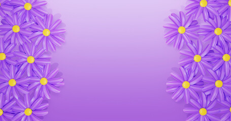 Fototapeta premium Daisy Background 3D Cartoon Render