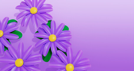 Daisy Background 3D Cartoon Render