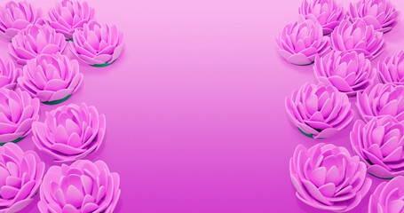 Dahlia Background 3D Cartoon Render